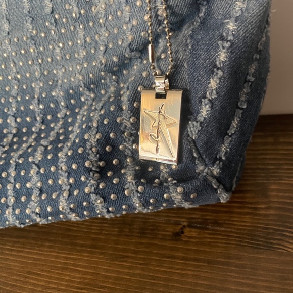 Denim embellished bag clutch or crossbody - Picture 2 of 7